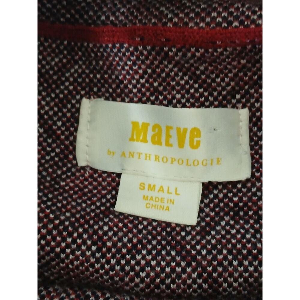 Anthropologie Maeve Sweater Size Small Red Geometric Long Sleeve Mock Neck - Picture 14 of 15